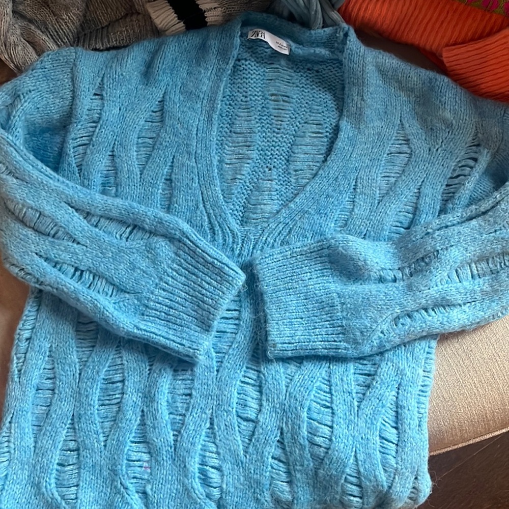 Azure Blue oversized ZARA sweater!- size small.